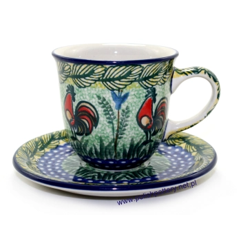 Filiżanka 0,3L + spodek dek. U2663X Koguty